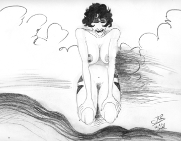 Vladrushka Sketch: Kneeling, Water (c)2011 John Linton Roberson