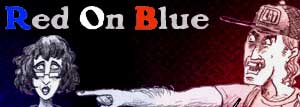 red on blue